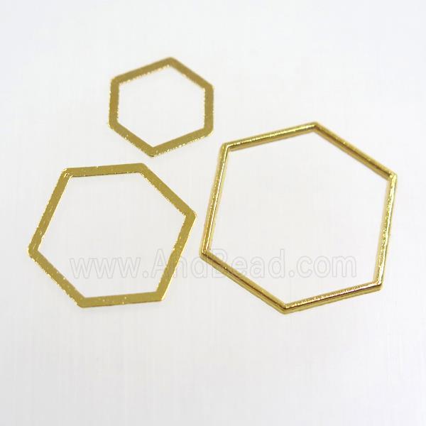 copper linker, hexagon, gold plated