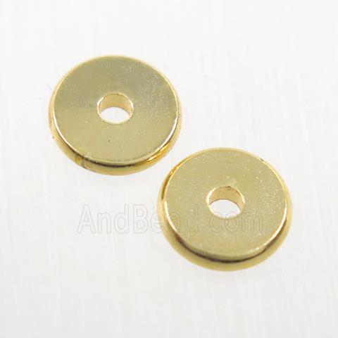 copper spacer beads, heishi, unfade, gold plated