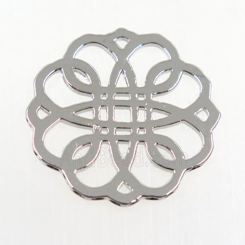 copper flower connector, platinum plated