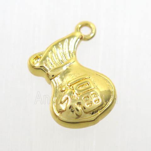 copper moneybag pendants, gold plated