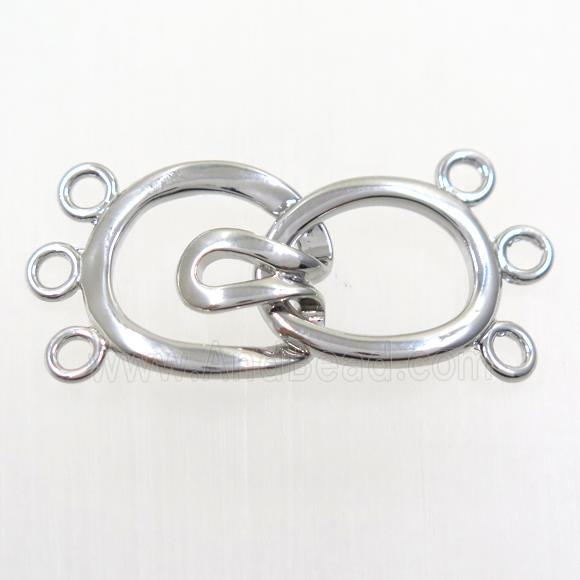 copper clasp, platinum plated