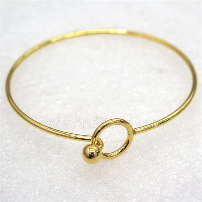 stainless steel cuff bangle, gold plated
