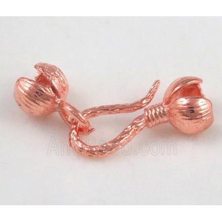 copper clasp, rose gold plated