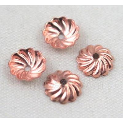 copper beadcaps, red copper