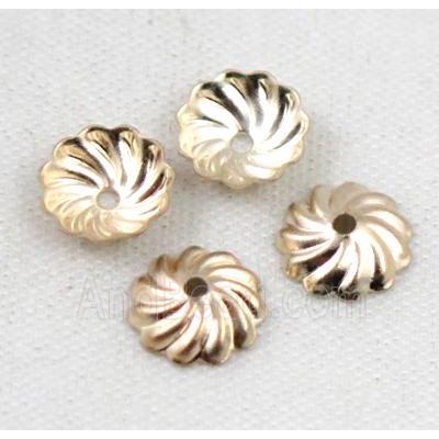 copper beadcaps, light gold plated