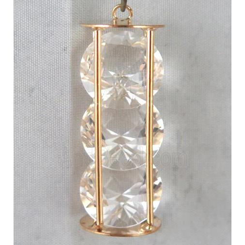 rhinestone pendant, gold plated