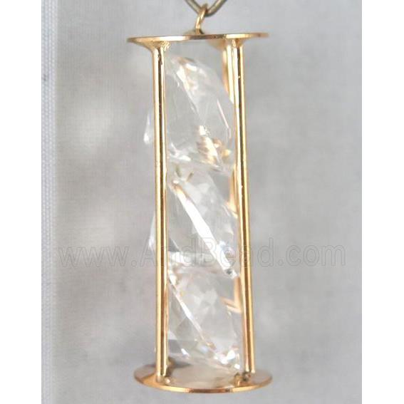 rhinestone pendant, gold plated