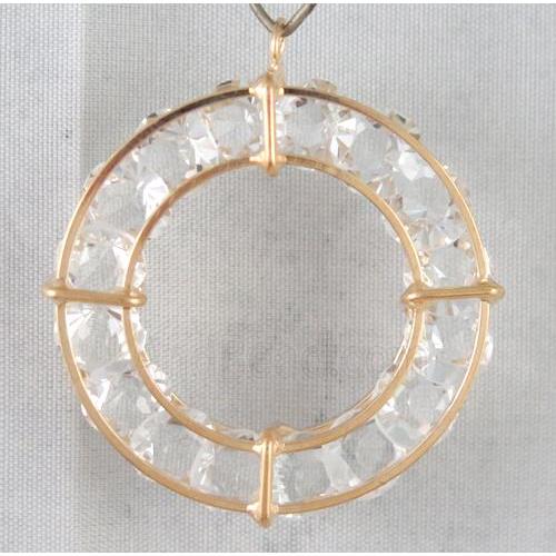 rhinestone pendant, gold plated