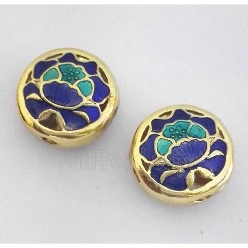 enameling copper spacer bead, flat round
