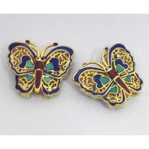 enameling copper butterfly bead, colorfast