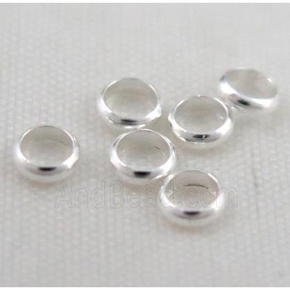 copper spacer bead, ring, silver plated