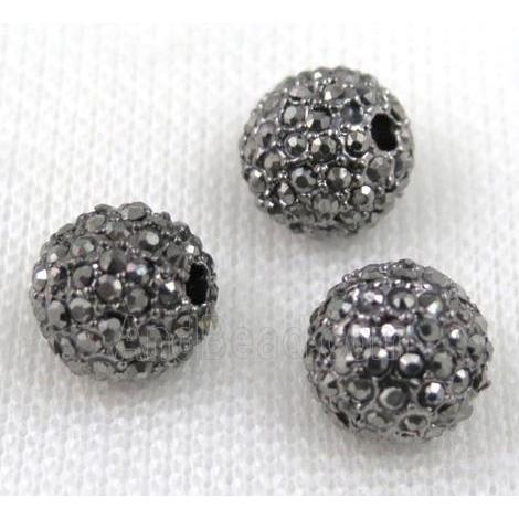 alloy spacer beads with rhinestone, round