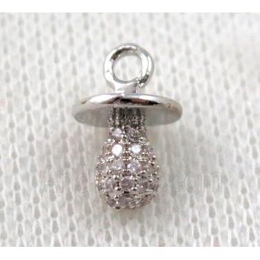 copper lamp pendant paved zircon, platinum plated