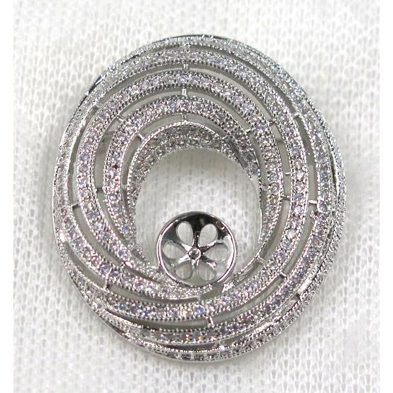copper rebirth brooch paved zircon, platinum gold