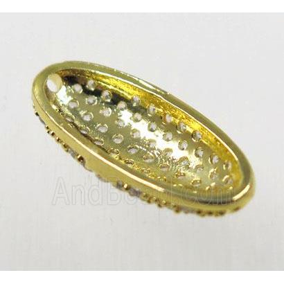 copper connector paved zircon, gold plated