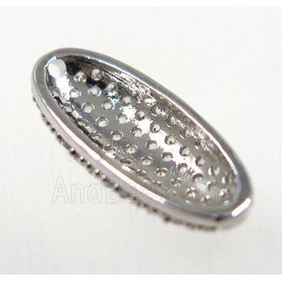 copper connector paved zircon, platinum plated
