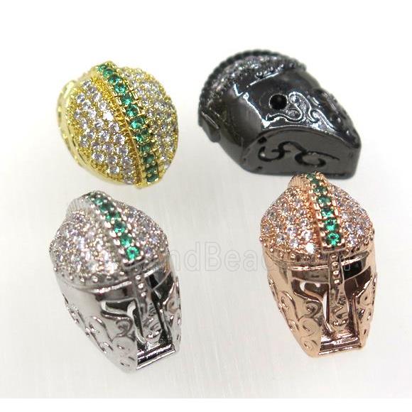 copper helm bead paved zircon, mix color