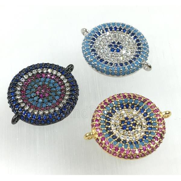 copper circle connector pave zircon, mix color