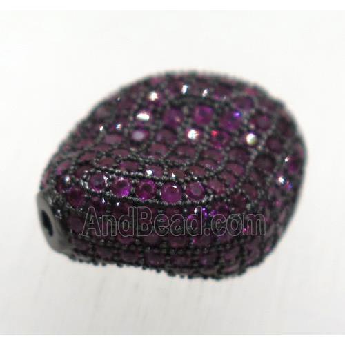 copper bead paved zircon, Twist, black plated