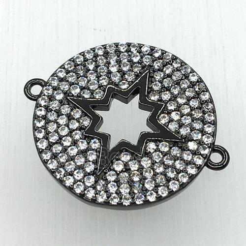 copper button NorthStar connector paved zircon, black plated
