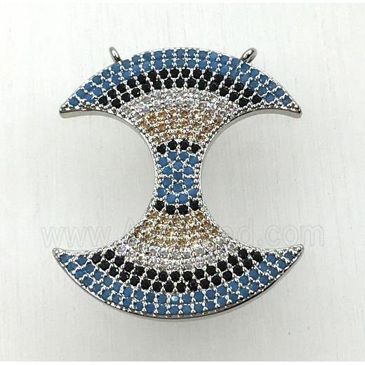 copper pendant paved zircon, platinum plated