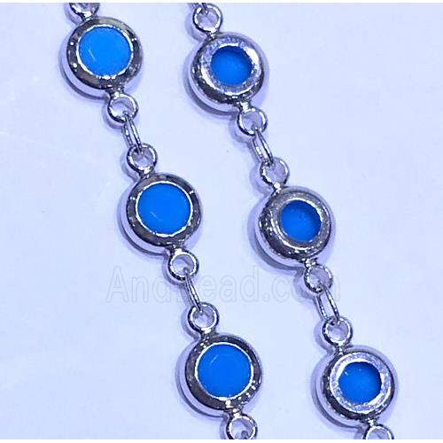 copper chain paved zircon, platinum plated