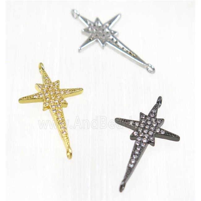 copper NorthStar connector paved zircon, mix color