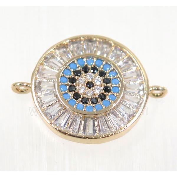 copper Circle connector paved zircon, rose gold