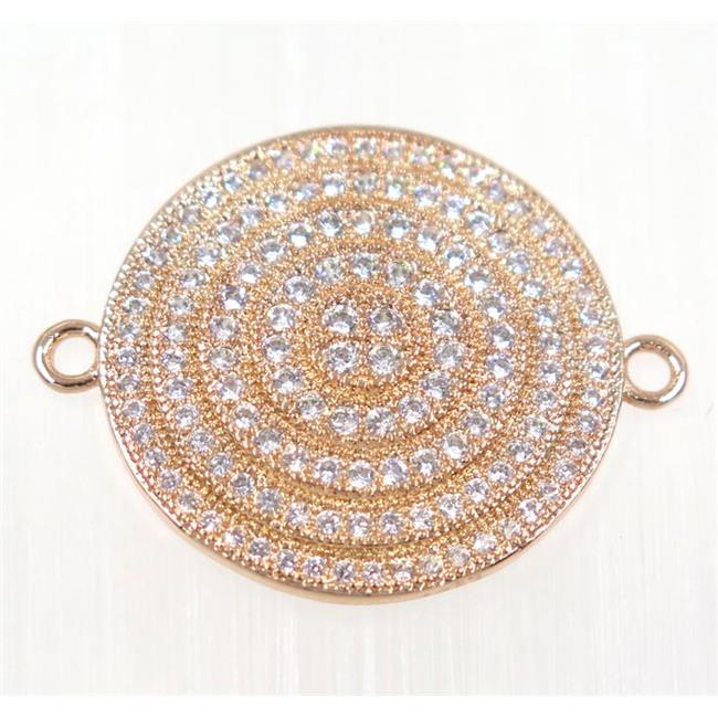 copper rebirth connector paved zircon, rose gold