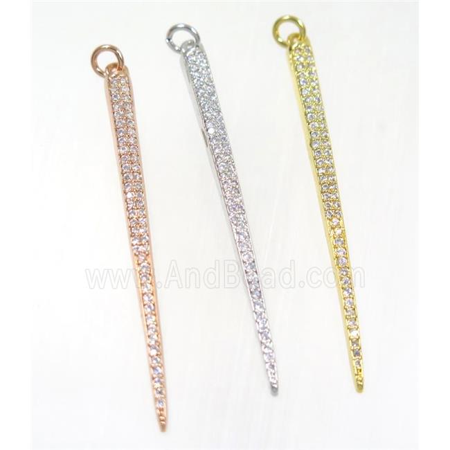 copper spike pendant paved zircon, mix color