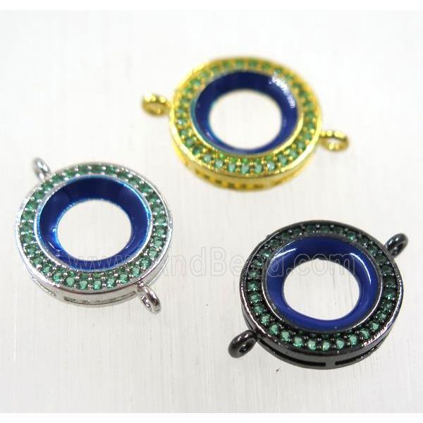 copper donut connector paved zircon, mix color