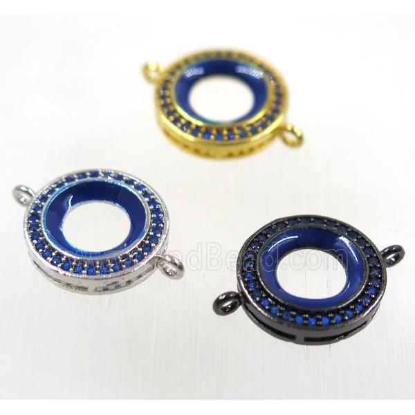 copper donut connector paved zircon, mix color