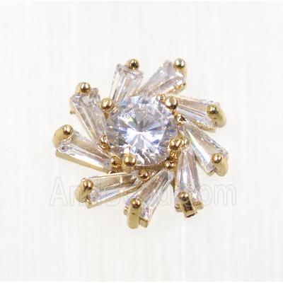 copper beads pave zircon, rose gold