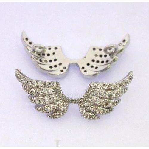 zircon, copper connector, angel wing, platinum plated