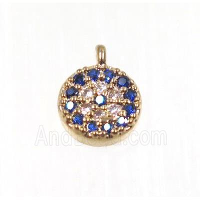 copper circle pendant pave zircon, rose gold