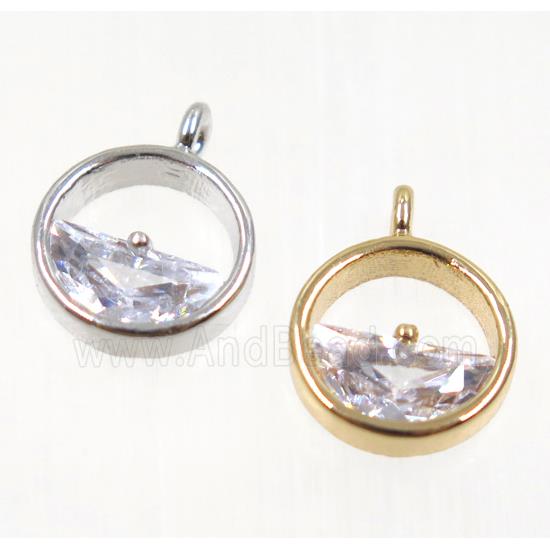 copper pendant pave zircon, mix color