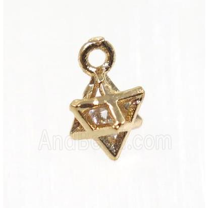 copper pendant with zircon, fire element, rose gold
