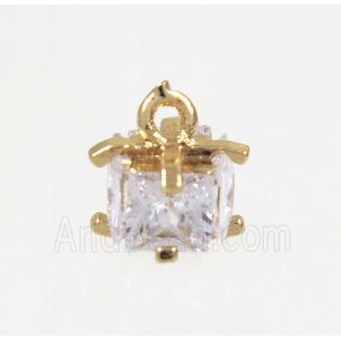 copper pendant pave zircon, rose gold
