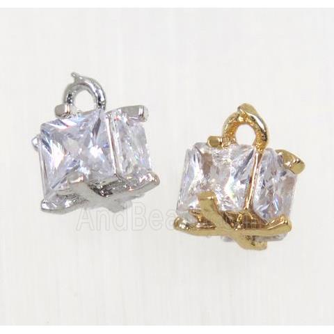 copper pendant pave zircon, mix color