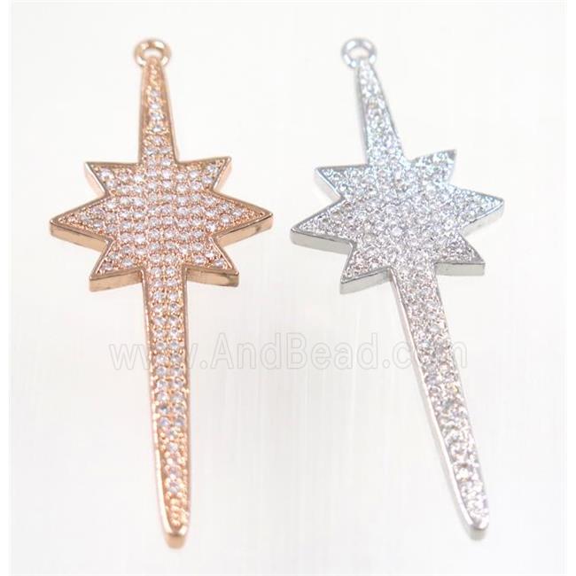 copper northStar pendant pave zircon, mix color
