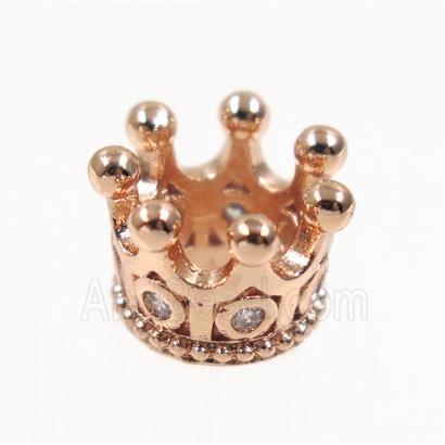 copper bead paved zircon, crown