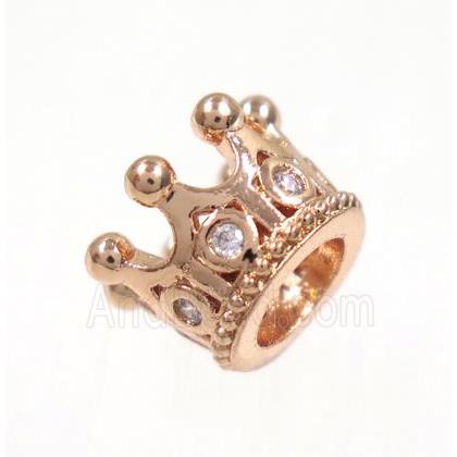 copper bead paved zircon, crown