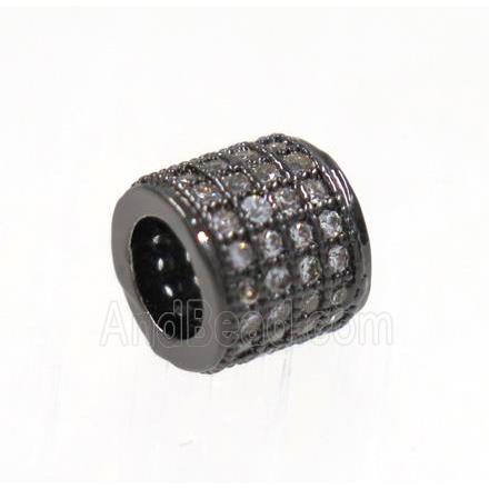 copper tube beads paved zircon, black plated