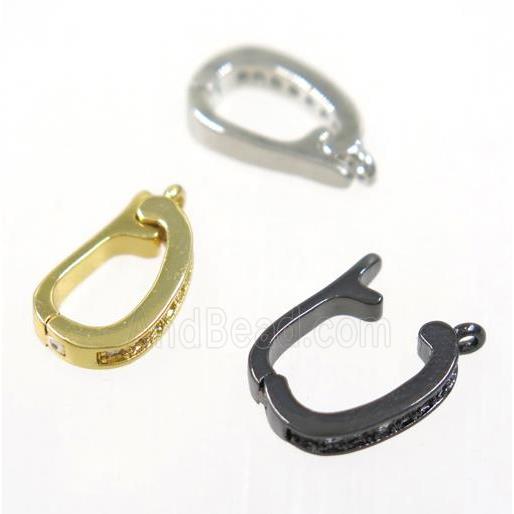 copper clasp paved zircon, mix color