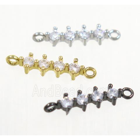 copper stick connector paved zircon, mix color