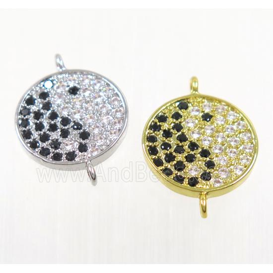 copper taichi connector paved zircon, mix color