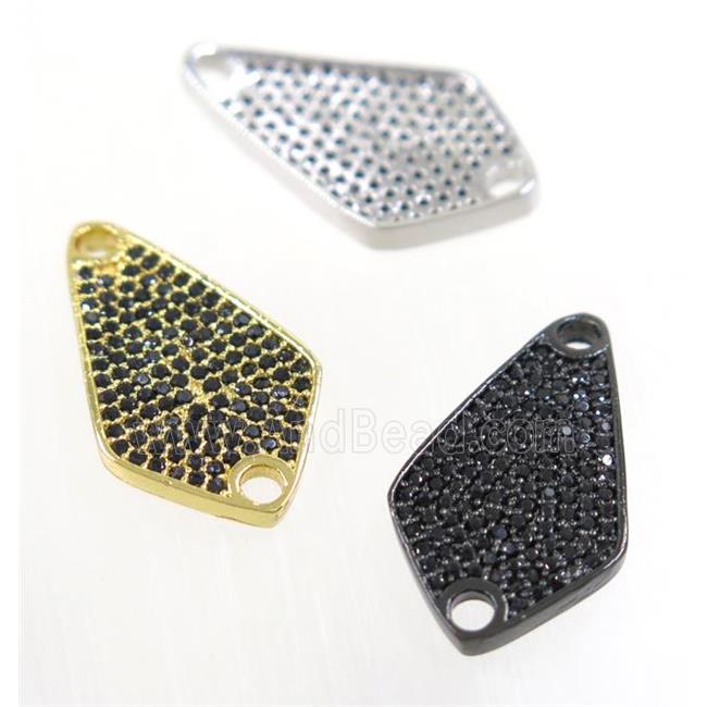 copper Scutum connector paved zircon, mix color