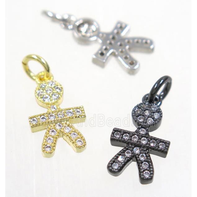 copper Kids pendant paved zircon, cartoon, mix color