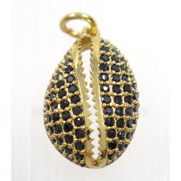 copper slide fastener pendant paved zircon, gold plated