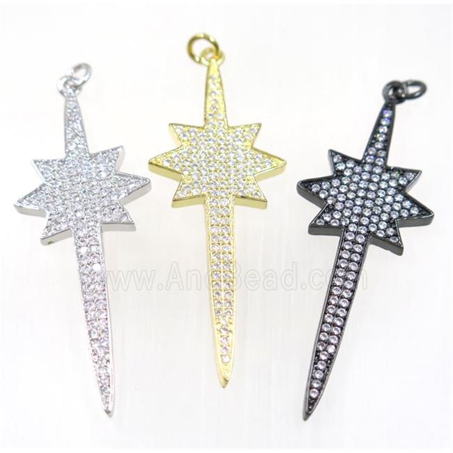 copper NorthStar pendant paved zircon, mix color